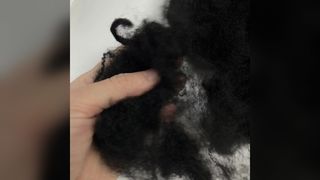 เส้นใยโพลีเอสเตอร์หน่วงไฟรีไซเคิลสีดำ 12D×64มม