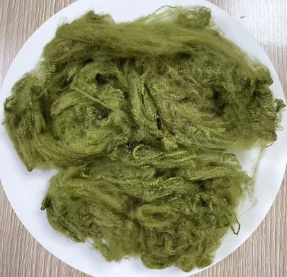 ราคาดี Recycled Polyester Staple Fiber with 255-265°C Melting Point in Bright Army Green and High Wrinkle Resistance ออนไลน์
