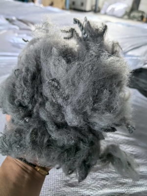 ราคาดี Recycled Polyester Staple Fiber 2.5D 51mm Grey OEKO-TEX Certified ออนไลน์